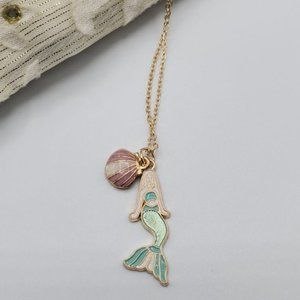 Mermaid Seashell Whimsical Necklace Girls